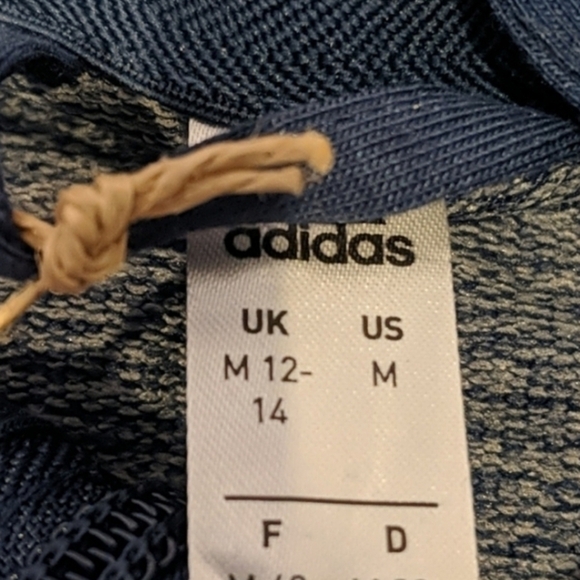 Adidas Blue Striped Sleeve Full Zip Training Hoodie size Medium - Picture 7 of 8